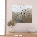 Ducks in Autumn Flight Wall Tapestry Gallery Image 2