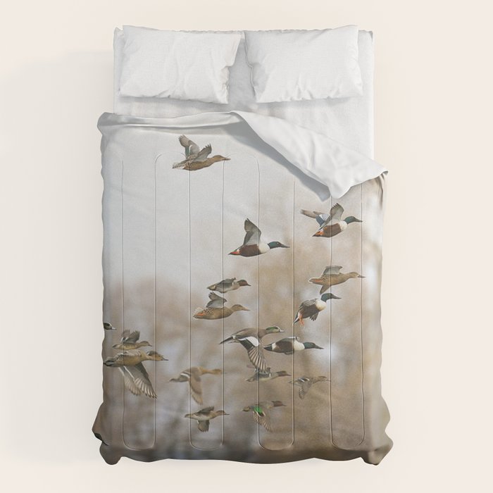 Ducks in Autumn Flight Comforter Gallery Image 1