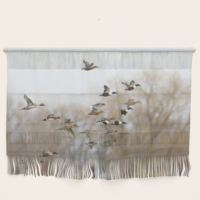 Ducks in Autumn Flight Wall Hanging Gallery Image 1