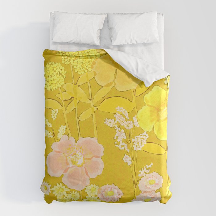 Grandma's Flowers (Yellow) Duvet Cover Gallery Image 6