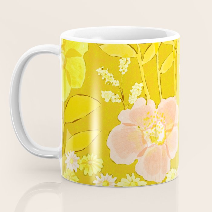 Grandma's Flowers (Yellow) Coffee Mug Gallery Image 3