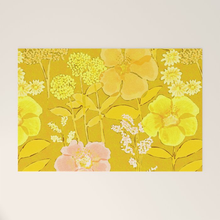 Grandma's Flowers (Yellow) Welcome Mat Gallery Image 1