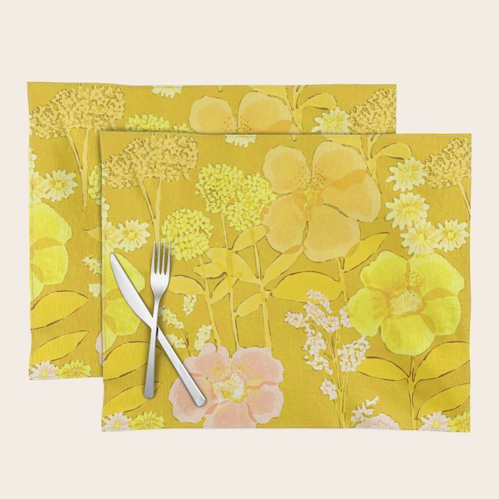Grandma's Flowers (Yellow) Placemat Gallery Image 1