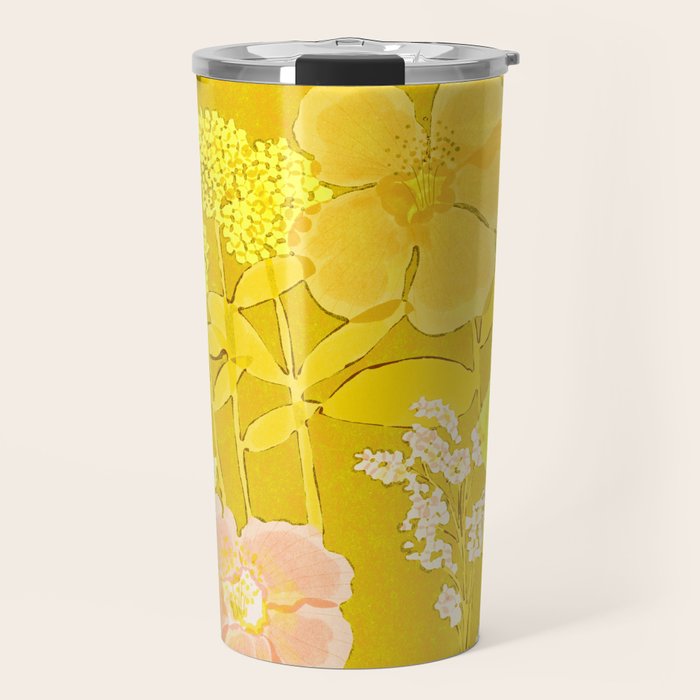 Grandma's Flowers (Yellow) Travel Mug Gallery Image 1