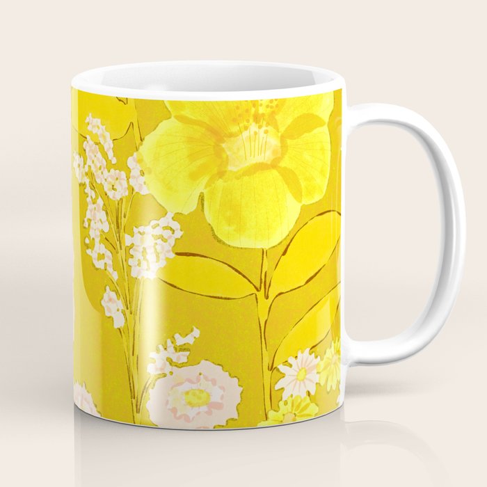 Grandma's Flowers (Yellow) Coffee Mug Gallery Image 1
