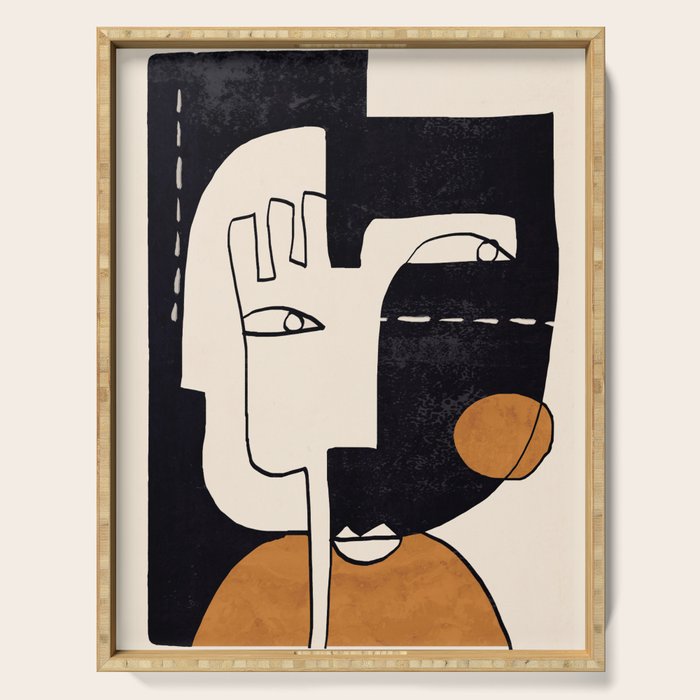 Abstract Face 55 Serving Tray Gallery Image 1