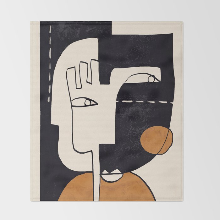 Abstract Face 55 Throw Blanket Gallery Image 2