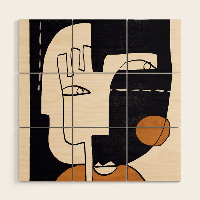 Abstract Face 55 Wood Wall Art Gallery Image 1