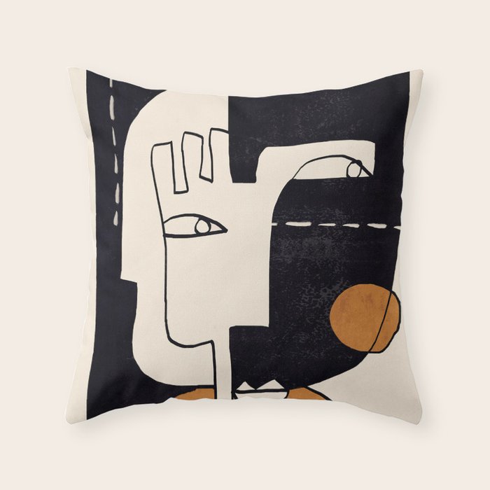 Abstract Face 55 Throw Pillow Gallery Image 1