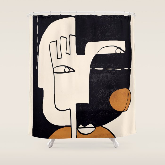 Abstract Face 55 Shower Curtain Gallery Image 1
