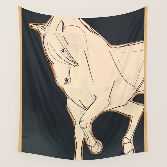 White Horse 2 Wall Tapestry Gallery Image 1