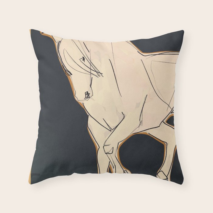 White Horse 2 Throw Pillow Gallery Image 1