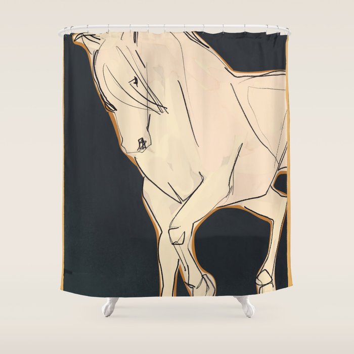 White Horse 2 Shower Curtain Gallery Image 1