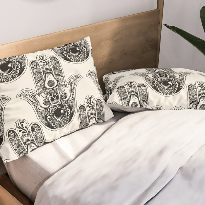Hamsa Hand Avocado Pillow Sham Gallery Image 2