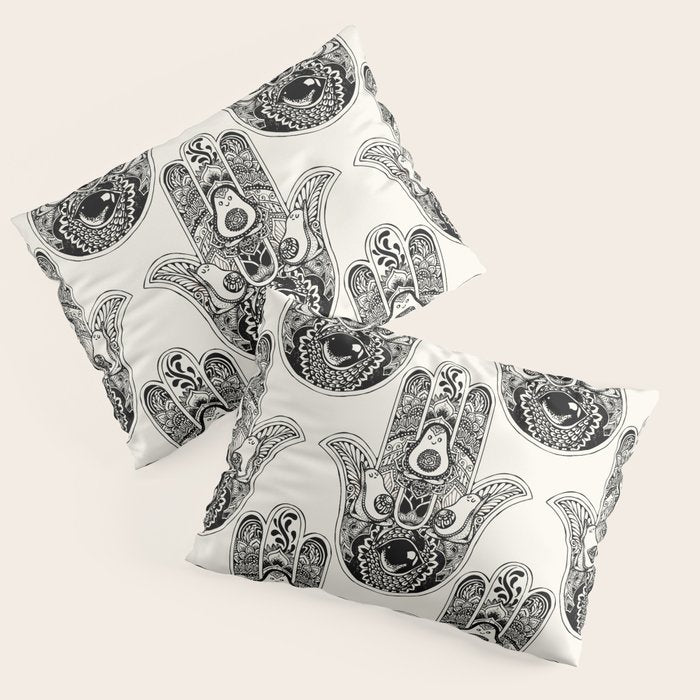 Hamsa Hand Avocado Pillow Sham Gallery Image 3