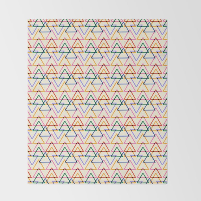 Colorful Triangle Stamp Pattern Throw Blanket Gallery Image 2