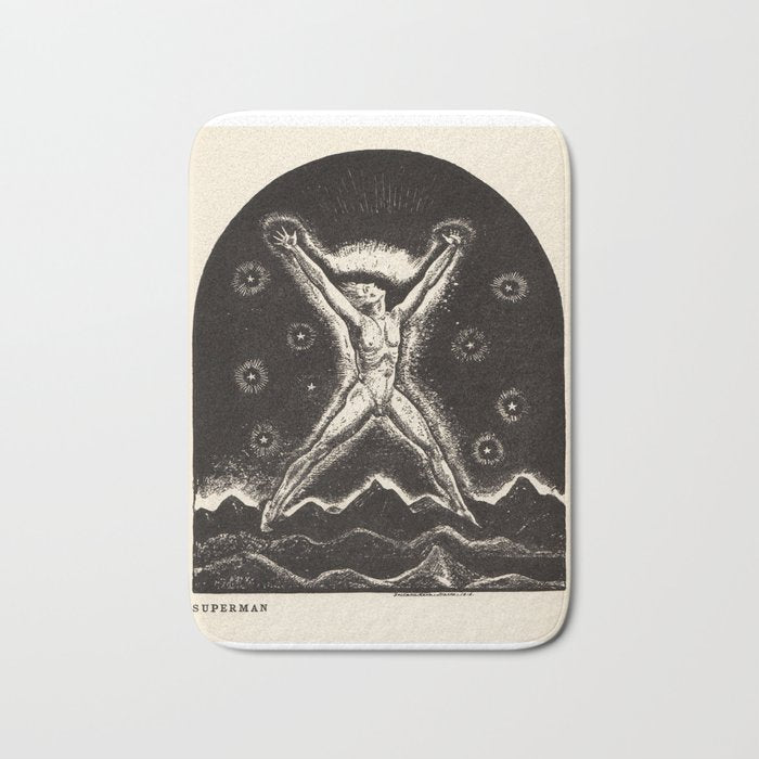 "Superman" by Rockwell Kent (1919) Bath Mat Gallery Image 1