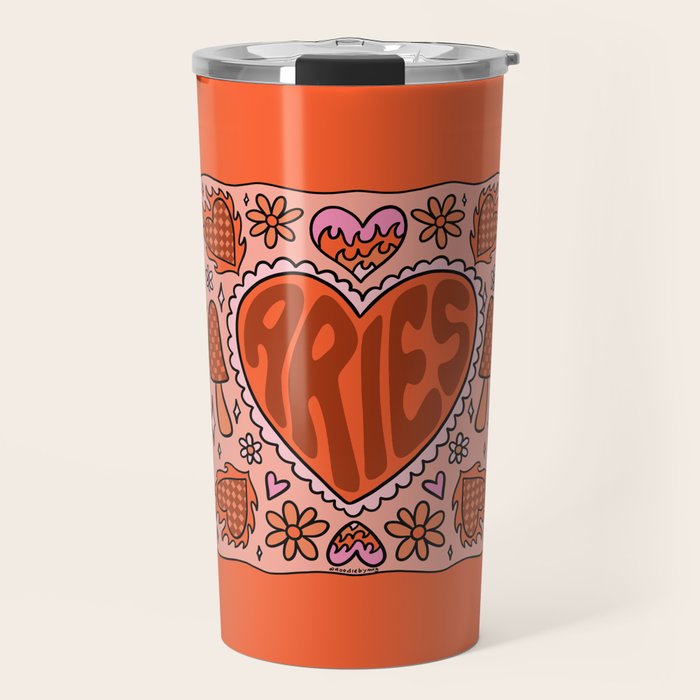 Aries Heart Travel Mug Gallery Image 1