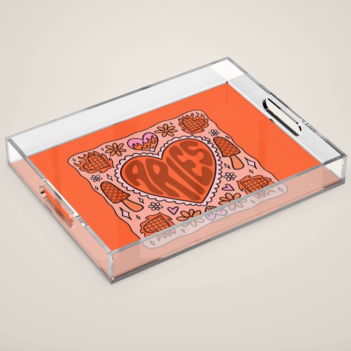 Aries Heart Acrylic Tray Gallery Image 1