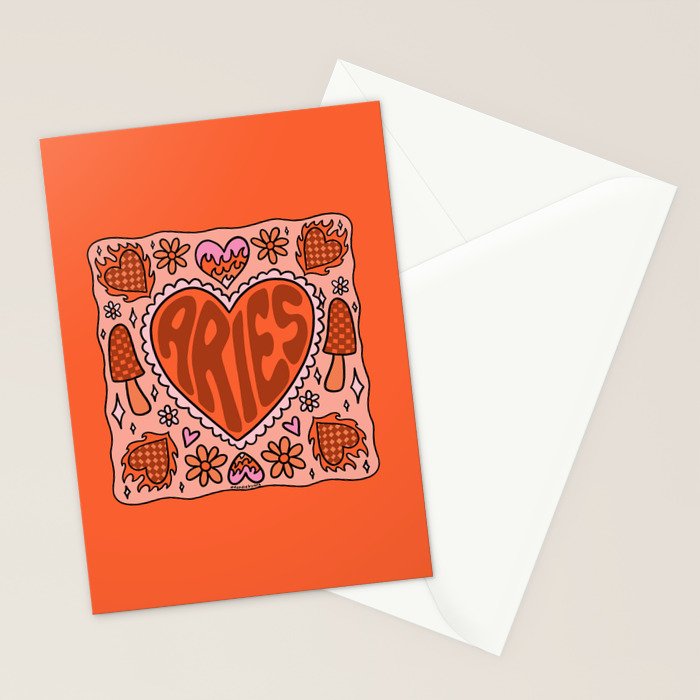 Aries Heart Stationery Card Gallery Image 2