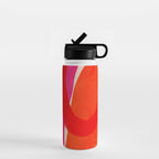 relations IV - pink shapes minimal painting Water Bottle Gallery Image 1