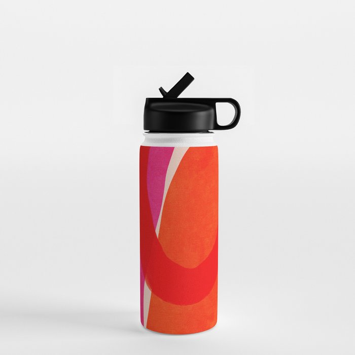 relations IV - pink shapes minimal painting Water Bottle Gallery Image 1