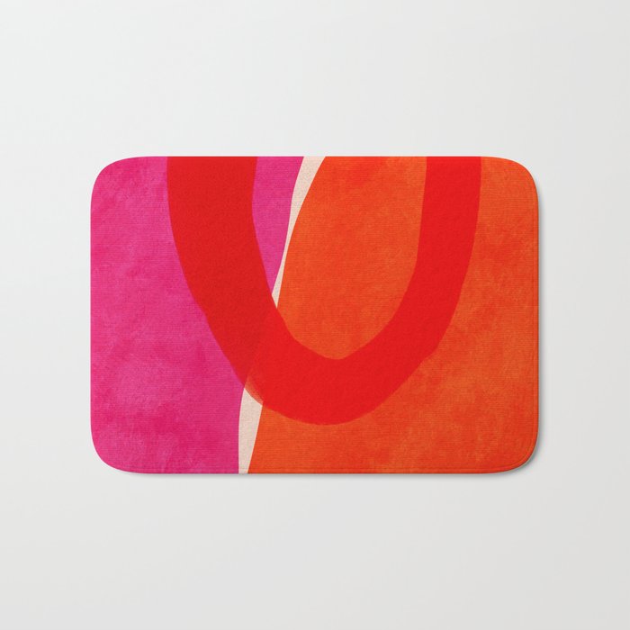 relations IV - pink shapes minimal painting Bath Mat Gallery Image 1