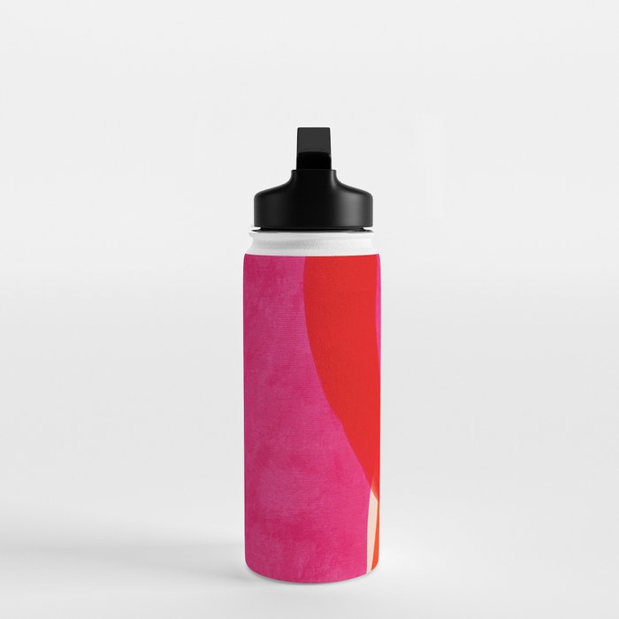 relations IV - pink shapes minimal painting Water Bottle Gallery Image 3