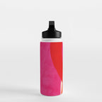 relations IV - pink shapes minimal painting Water Bottle Gallery Image 3