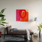 relations IV - pink shapes minimal painting Wood Wall Art Gallery Image 2