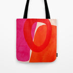 relations IV - pink shapes minimal painting Tote Bag Gallery Image 1
