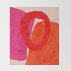 relations IV - pink shapes minimal painting Throw Blanket Gallery Image 2