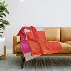 relations IV - pink shapes minimal painting Throw Blanket Gallery Image 1