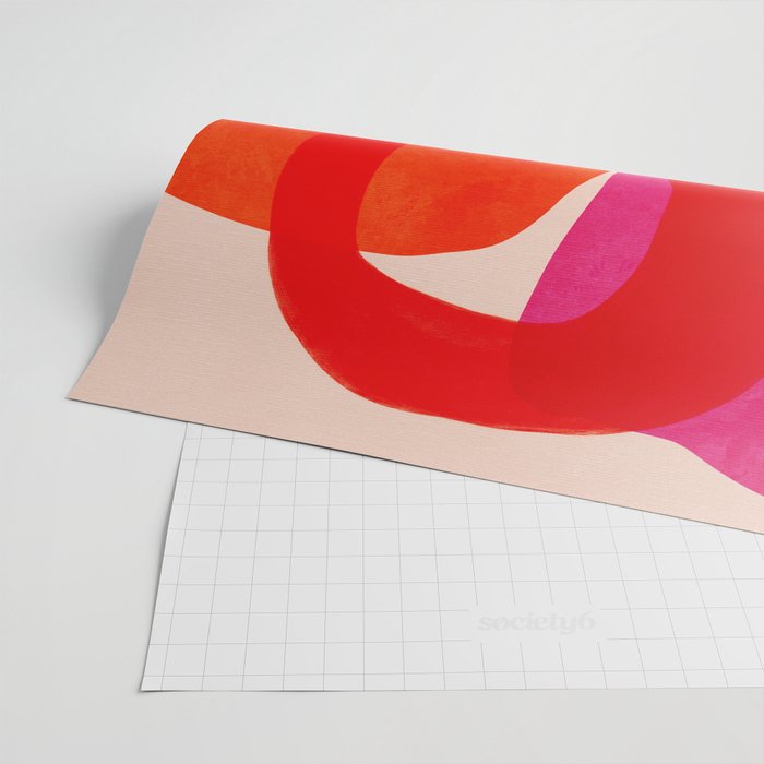 relations IV - pink shapes minimal painting Wrapping Paper Gallery Image 2