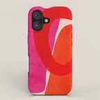 relations IV - pink shapes minimal painting iPhone Case Gallery Image 1