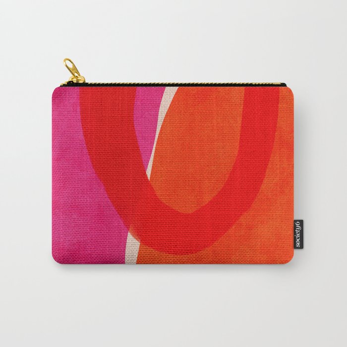 relations IV - pink shapes minimal painting Carry All Pouch Gallery Image 1