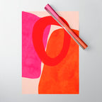 relations IV - pink shapes minimal painting Wrapping Paper Gallery Image 1