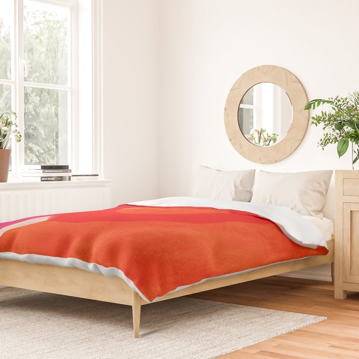 relations IV - pink shapes minimal painting Duvet Cover Gallery Image 2