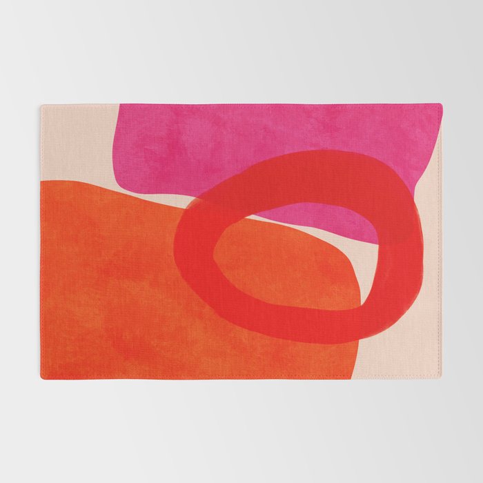 relations IV - pink shapes minimal painting Rug Gallery Image 2