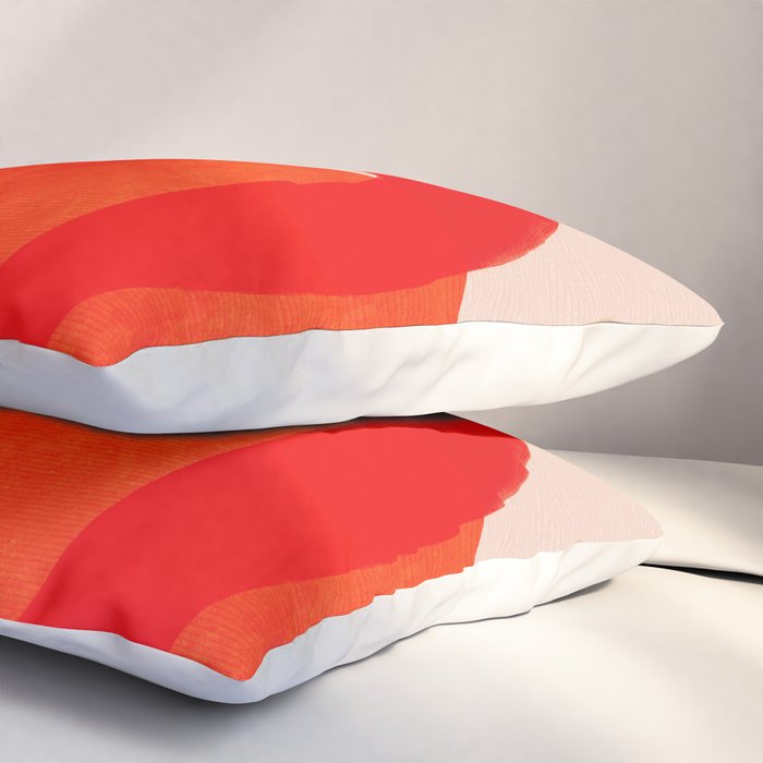 relations IV - pink shapes minimal painting Pillow Sham Gallery Image 3