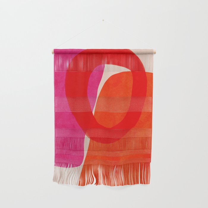 relations IV - pink shapes minimal painting Wall Hanging Gallery Image 1