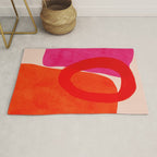 relations IV - pink shapes minimal painting Rug Gallery Image 1