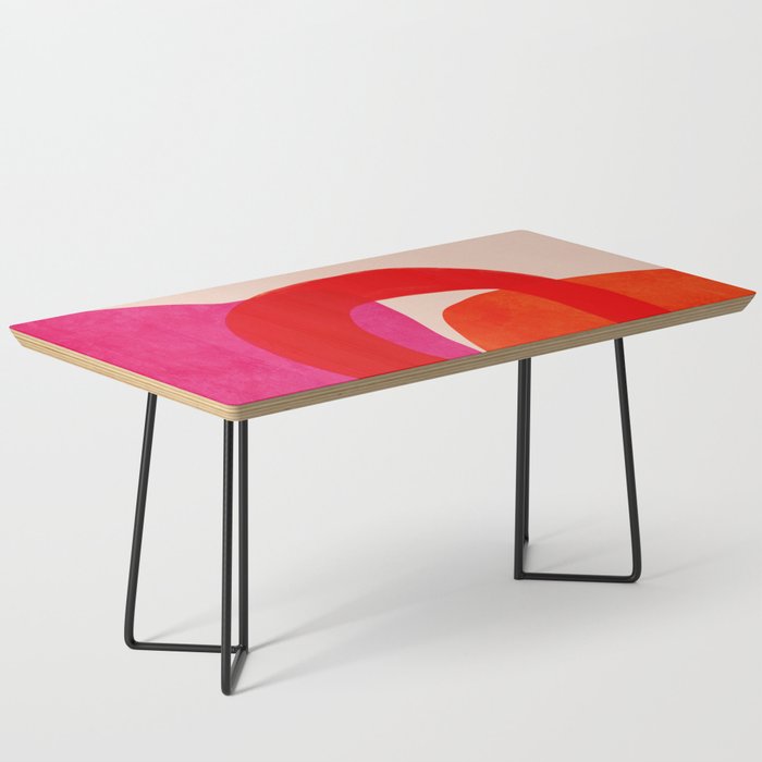 relations IV - pink shapes minimal painting Coffee Table Gallery Image 1