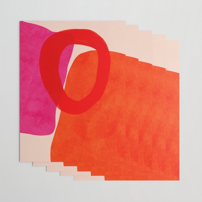 relations IV - pink shapes minimal painting Wrapping Paper Gallery Image 3