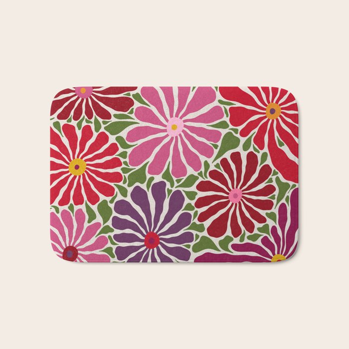 Lazy Florals #3 Bath Mat Gallery Image 1
