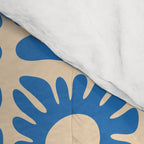 Abstract blue retro flower art pattern Comforter Gallery Image 4