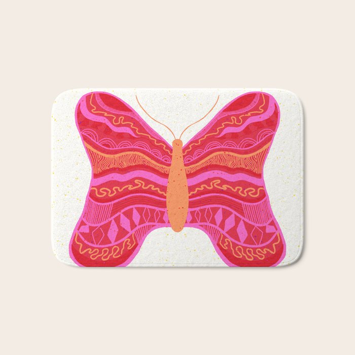 Psychedelic Butterfly Bath Mat Gallery Image 1