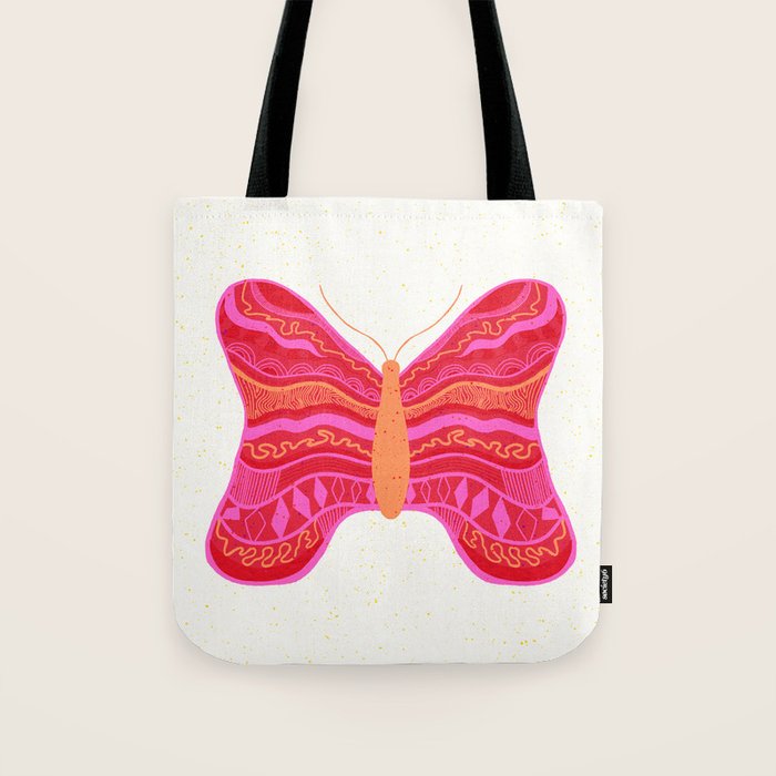 Psychedelic Butterfly Tote Bag Gallery Image 1