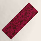 Vintage black gray red bohemian floral pattern Yoga Mat Gallery Image 1