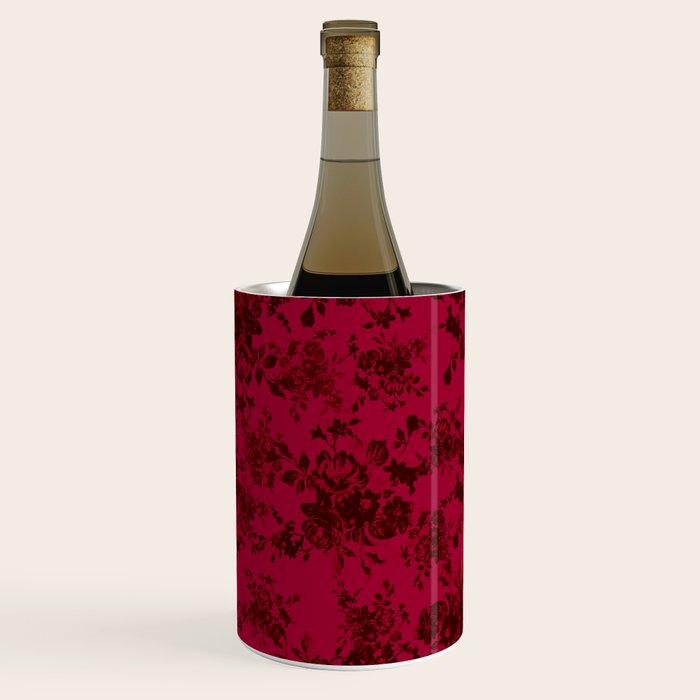 Vintage black gray red bohemian floral pattern Wine Chiller Gallery Image 1